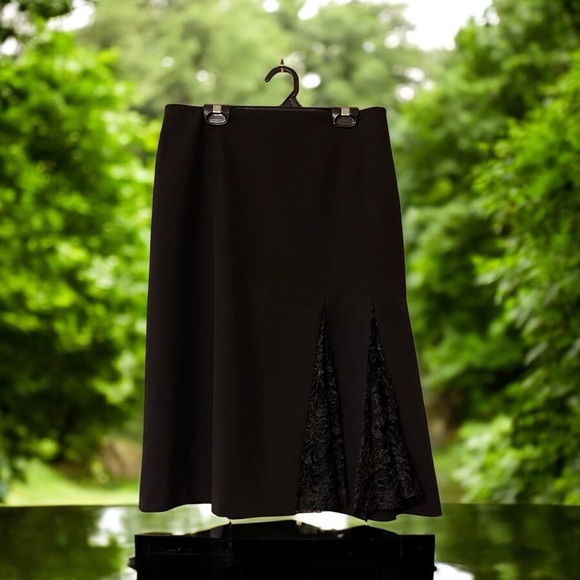 Apostrophe Essentials Black Skirt with Lace Insets - Picture 3 of 15